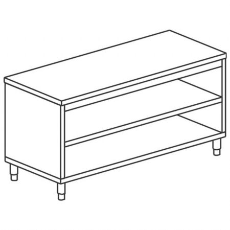 Meuble Bas de Rangement Inox table armoire ouverte sans dosseret 700x600 mm - Virtus - STF67 Meuble Bas de Rangement Inox table armoire ouverte sans dosseret 700x600 mm - Virtus - STF67