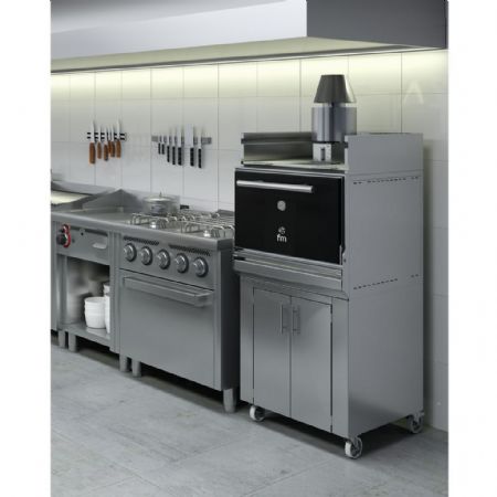 Four à charbon de bois professionnel capacité 1 GN1/1 L - FM - STG-400-S