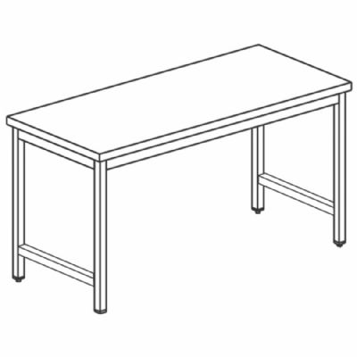 Table de prparation inox centrale sans tagre sans rebord 1000x700 mm