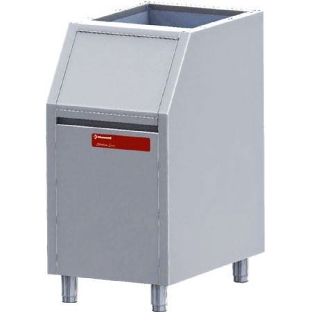 Bac de stockage glaçons 100 kg, glace granulée, acier inox AISI 304, 560x815x1000(+110) mm - Diamond - STORE110/16-28-51