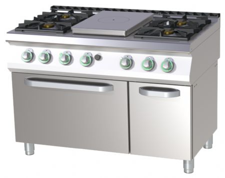 Fourneau à gaz sur four 5 feux 36,1 kW - RM Gastro - STPST 7120/21 GE Fourneau à gaz sur four 5 feux 36,1 kW - RM Gastro - STPST 7120/21 GE