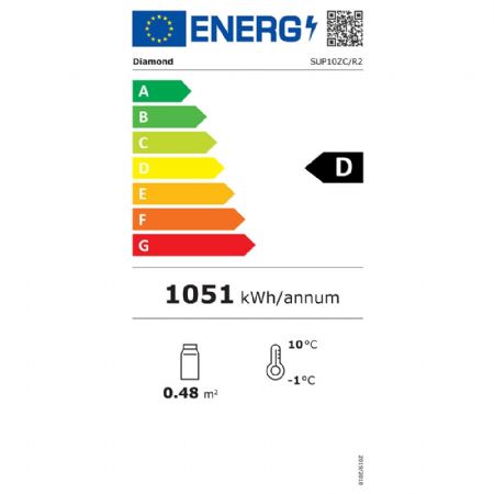 Comptoir réfrigéré professionnel avec vitre bombée 1000x930x660 mm Monophasé - Diamond Promo - SUP10-ZC/R2