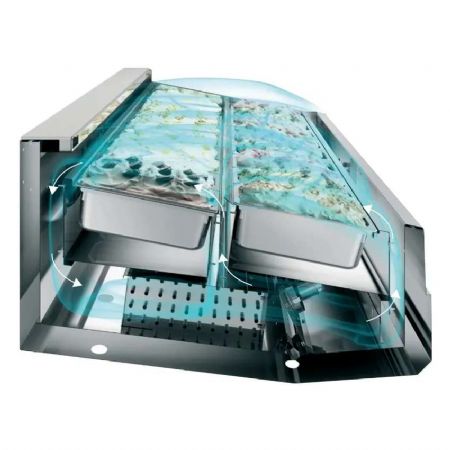 Vitrine de crme glace professionnelle grise avec 24 bacs Napoli 5 litres