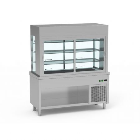 Meuble rfrigr panoramique avec cuve sans rseve +4 / +12C - 3 niveaux GN1/1
