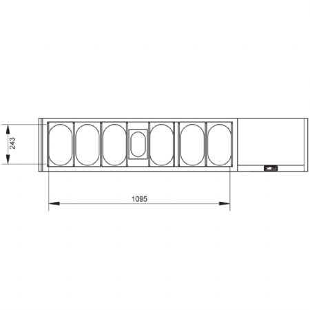 Saladette à Poser Structure réfrigérée avec vitre droite 6 bacs GN 1/4 et 1 bac GN 1/9 - Diamond Promo - SX160G/PP9