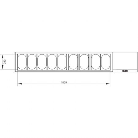 Saladette  ingrdients  poser GN 9x1/4 avec vitre droite