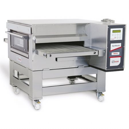 Four  pizzas convoyeur  gaz sur support  roues commandes digitales - max 300 pizzas/h