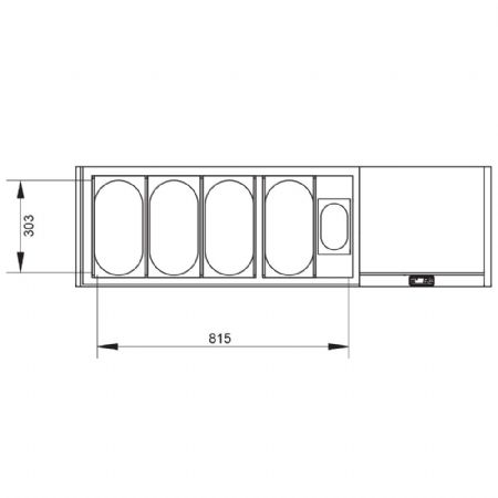 Saladette à Poser Structure réfrigérée GN 4x1/3, 1x1/9 avec couvercle supérieur - Diamond - SY132G/CP9