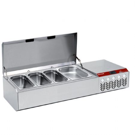 Saladette à Poser Structure réfrigérée GN 4x1/3, 1x1/9 avec couvercle supérieur - Diamond - SY132G/CP9