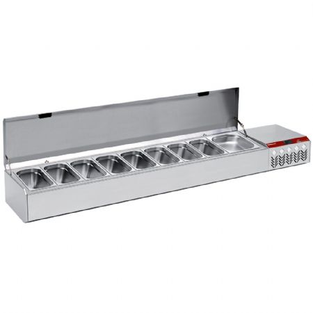 Saladette à Poser avec couvercle, capacité GN 10x1/3 h 150 mm - Diamond - SY219G/CP9