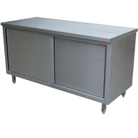 Meuble Bas de Rangement Inox table armoire neutre portes coulissantes, acier inox AISI 441 brossé, 2 portes coulissantes - Diamond - TA106/B Meuble Bas de Rangement Inox table armoire neutre portes coulissantes, acier inox AISI 441 brossé, 2 portes coulissantes - Diamond - TA106/B