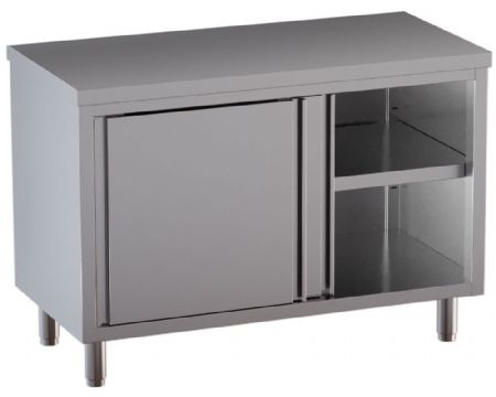 Meuble bas professionnel en inox avec dosseret - Diamond Promo - TA207-SA5