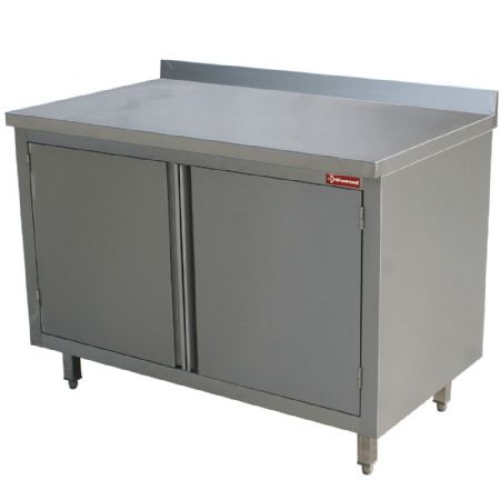Meuble Bas de Rangement Inox table armoire neutre à portes battantes, sans dosseret - Diamond - TA87/B-D Meuble Bas de Rangement Inox table armoire neutre à portes battantes, sans dosseret - Diamond - TA87/B-D