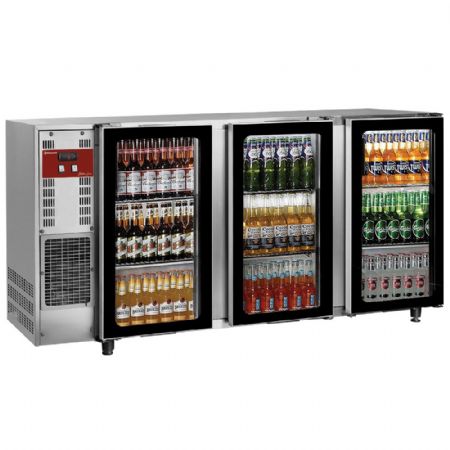 Arrière Bar 3 portes vitrées acier inox 579 L - Diamond Promo - TAVX/3G-R2 Arrière Bar 3 portes vitrées acier inox 579 L - Diamond Promo - TAVX/3G-R2