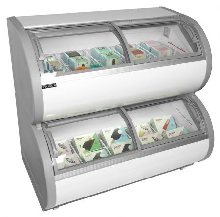 Vitrine froid négatif à deux niveaux blanc 408 L -21 à -15 °C - Tefcold - TD500