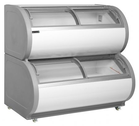 Vitrine froid négatif à deux niveaux blanc 408 L -21 à -15 °C - Tefcold - TD500 Vitrine froid négatif à deux niveaux blanc 408 L -21 à -15 °C - Tefcold - TD500