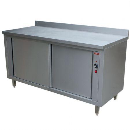 Armoire chauffante professionnelle 2 portes coulissantes avec dosseret 2000x700x880/900(+100) mm - Diamond - TE207/B-D