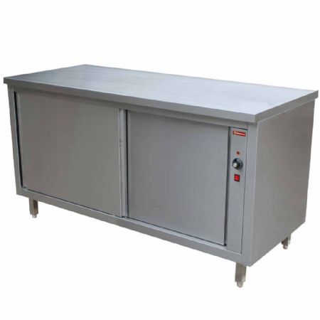 Table professionnelle sur armoire chauffante traversante centrale - 1200 x 700 x 880/900 mm