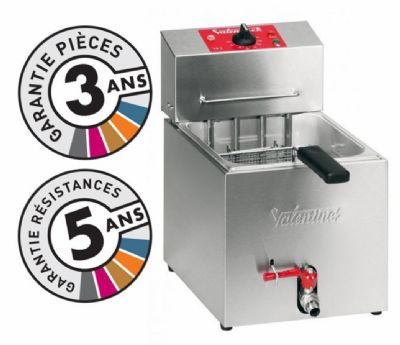 Friteuse électrique de comptoir inox à poser avec cuve 7 L puissance 3,6 kW Friteuse électrique de comptoir inox à poser avec cuve 7 L puissance 3,6 kW