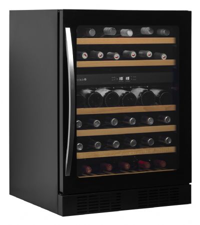 Cave à vins 1 porte vitrée positive noir 131 L +5 à +10 / +10 à +18 °C - Tefcold - TFW200-2F