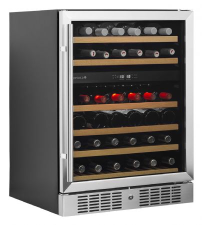 Cave à vins 1 porte vitrée positive noir 131 L +5 à +10 / +10 à +18 °C - Tefcold - TFW200-2S
