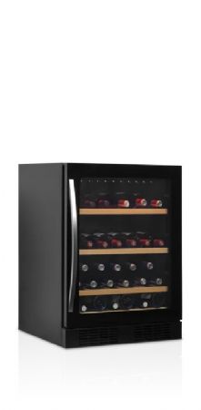Cave  vin professionnelle noire avec une porte vitre - 48 bouteilles