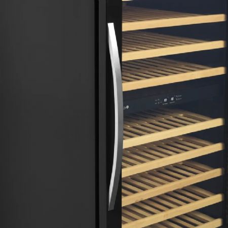 Cave  vin professionnelle noire avec une porte vitre - 48 bouteilles