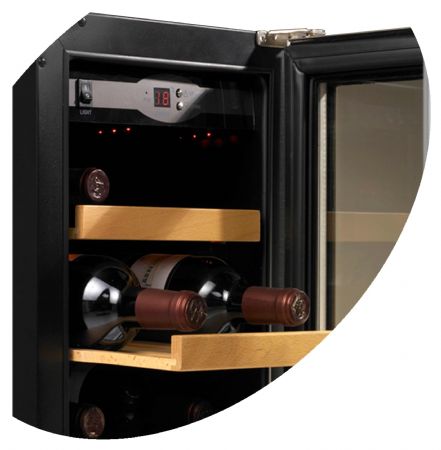 Cave à vins 1 porte vitrée positive noir 57 L +5 à +18 °C - Tefcold - TFW80S