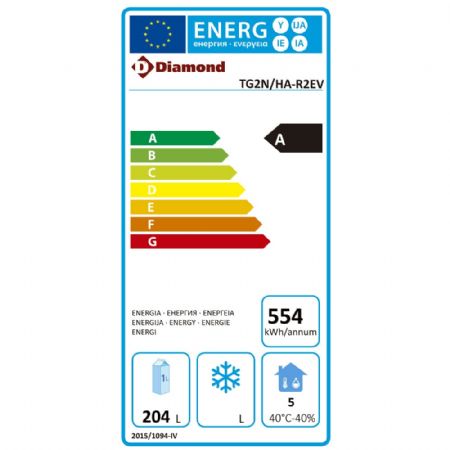 Table réfrigérée professionnelle 2 portes positive avec évier - Diamond - TG2N/HA-R2EV