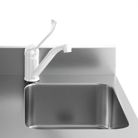 Table réfrigérée positive 3 portes GN 1/1 - avec dosseret et évier - 1805x700x880/900 mm - Diamond