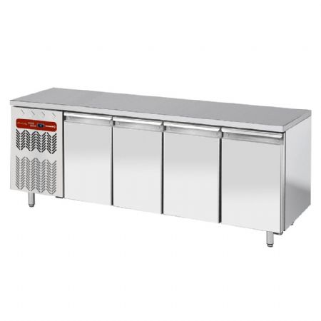 Table desserte réfrigérée ventilée 4 portes pleines GN 1/1 groupe à gauche - Diamond - TG4N/HGX-R2