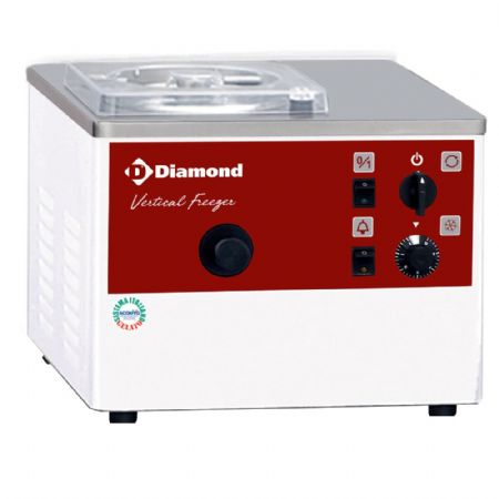 Pasteurisateurs turbine à glace verticale à poser, 5 L/h, condenseur à air, 410x460x320 mm - Diamond Promo - TGB/5