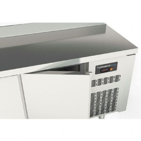 Table desserte réfrigérée positive 2 portes pleines 255 L avec dosseret - Coreco - TGR-135-S