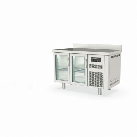 Table desserte réfrigérée positive 2 portes vitrées 255 L - Coreco - TGRV-135-S