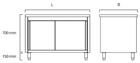Placard central portes coulissantes, 1600 x 600 x850 mm - Skyrainbow - THASR166