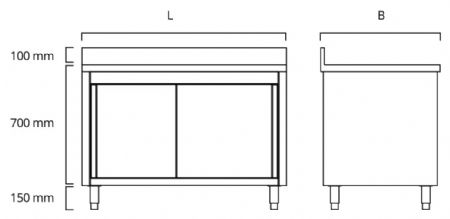 Placard adossé portes coulissantes, 2000 x 700 x 850 +100mm - Skyrainbow - THASR207A