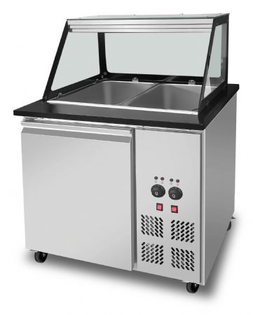 Bain-marie professionnel à eau 2 x GN 1/1 température 30°C à 85°C - Skyrainbow - THBM88S Bain-marie professionnel à eau 2 x GN 1/1 température 30°C à 85°C - Skyrainbow - THBM88S