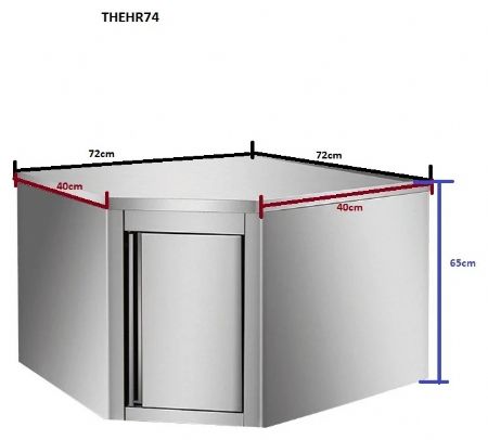 Placard mural Inox - porte battante, 720 x 720 x 400 x 650 mm - Skyrainbow - THEHR74