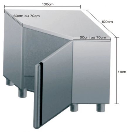 Placard central porte battante, 1000 x 1000x 850 mm - Skyrainbow - THESR106