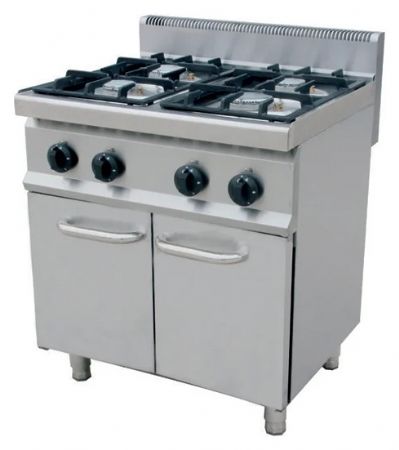 Fourneau professionnel gaz 4 brûleurs 20 kW - Skyrainbow - THG7F4PW