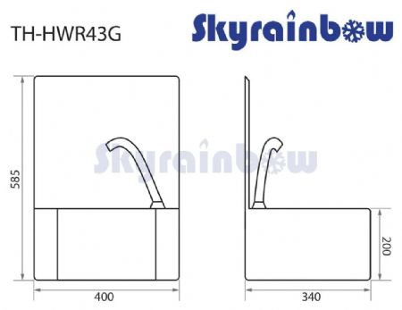 Lave-mains professionnel en acier inoxydable 400x340x585 mm - Skyrainbow - THHWR43K
