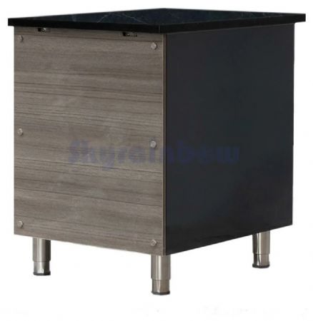 Meuble de caisse professionnel en acier inoxydable avec façade bois 600x820x855 mm - Skyrainbow - THKT68S