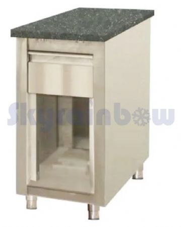 Meuble de caisse professionnel en acier inoxydable avec façade bois 600x820x855 mm - Skyrainbow - THKT68S