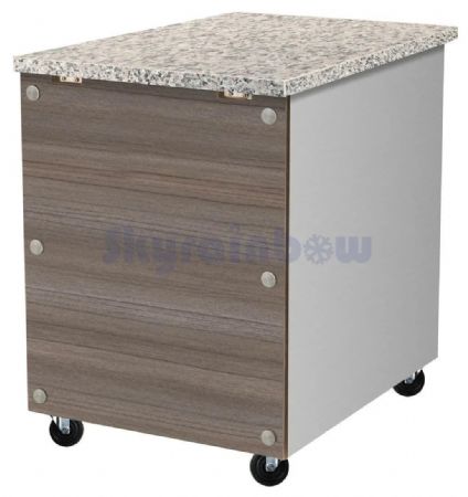 Meuble de caisse professionnel avec façade bois et granit 800x820x855 mm - Skyrainbow - THKT88