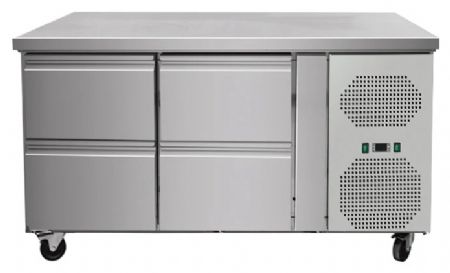 Timbre réfrigéré positif ventilé 4 tiroirs sans dosseret 1360x700x860 mm - Skyrainbow - THP2100TN4D