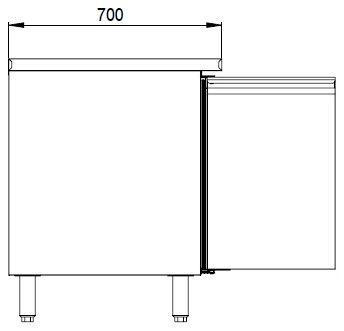 Table desserte négative - Meuble réfrigéré 3 portes, 1800x700x 860 mm - Skyrainbow - THP3100BT