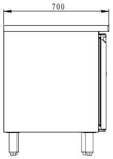 Table desserte négative - Meuble réfrigéré 4 portes, 2230x700x860 mm - Skyrainbow - THP4100BT