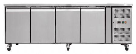 Table desserte négative - Meuble réfrigéré 4 portes, 2230x700x860 mm - Skyrainbow - THP4100BT