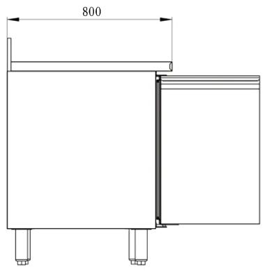 Tour réfrigéré pâtissier adossé 2 portes Positif, 1510 x 800 x 860 +100 mm - Skyrainbow - THPA2200TN
