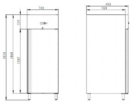 Armoire pâtissière négative - Congélateur 1 porte - 740 x 990 x 2010 mm - Skyrainbow - THPA800BT